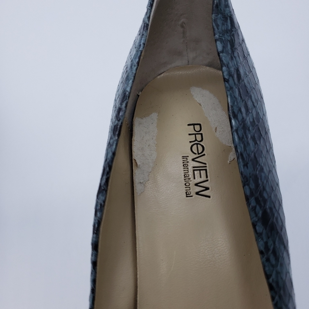 Preview International women US 11 gray heels snake print leather upper - Picture 6 of 11